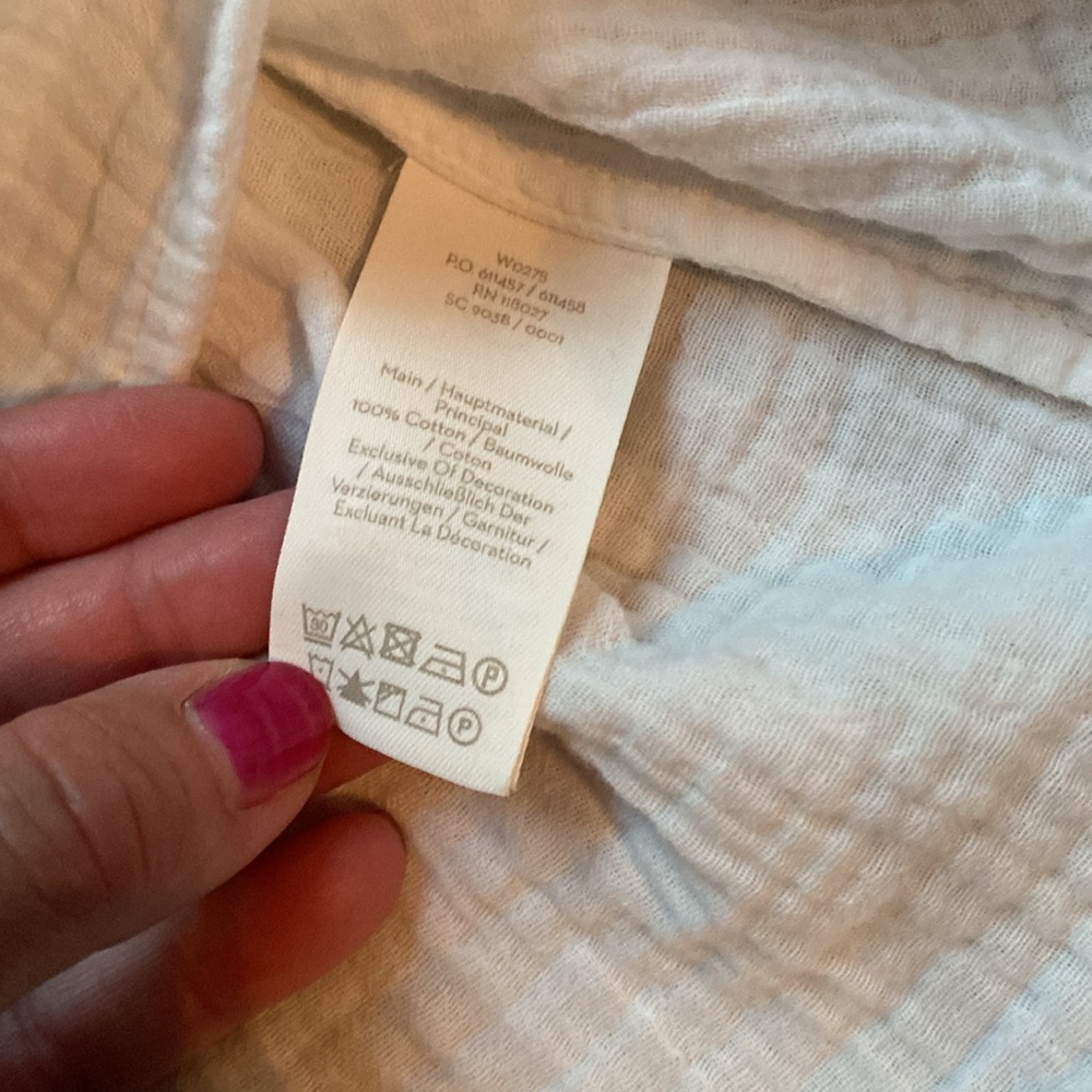 Boden Size 8 white gauze peasant top blue embroidery EUC - Picture 3 of 6